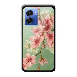 Pink Flowers Customized Printed Glass Back Cover for Realme Narzo 50 5G