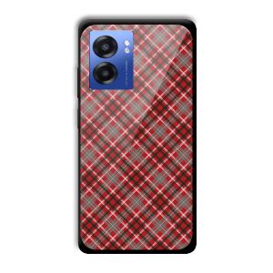 Red Checks Customized Printed Glass Back Cover for Realme Narzo 50 5G