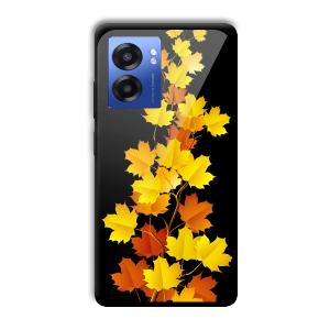 Golden Leaves Customized Printed Glass Back Cover for Realme Narzo 50 5G