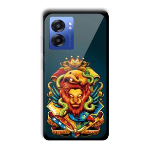 Fiery Lion Customized Printed Glass Back Cover for Realme Narzo 50 5G