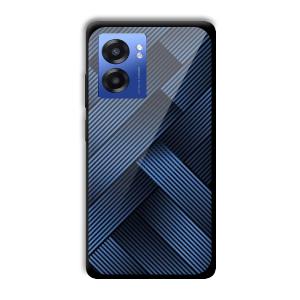 Blue Criss Cross Customized Printed Glass Back Cover for Realme Narzo 50 5G