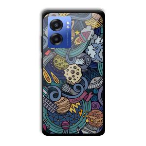 Space Graffiti Customized Printed Glass Back Cover for Realme Narzo 50 5G