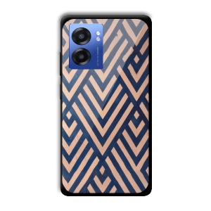 Gold and Blue Customized Printed Glass Back Cover for Realme Narzo 50 5G
