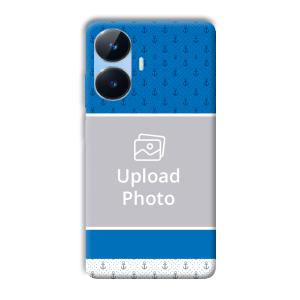 Blue White Design Customized Printed Back Cover for Realme Narzo N55