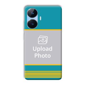 Yellow Blue Design Customized Printed Back Cover for Realme Narzo N55