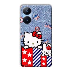 Cute Kitty Phone Customized Printed Back Cover for Realme Narzo N55