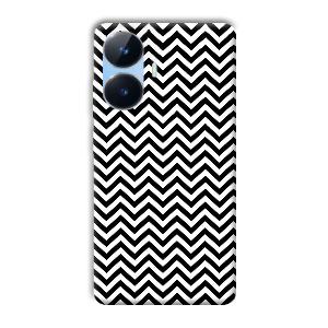 Black White Zig Zag Phone Customized Printed Back Cover for Realme Narzo N55