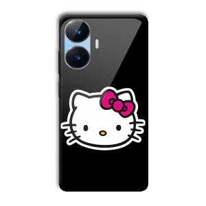 Cute Kitty Customized Printed Glass Back Cover for Realme Narzo N55