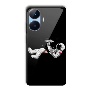 Lazy Astronaut Customized Printed Glass Back Cover for Realme Narzo N55