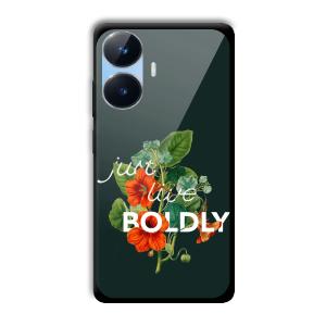 Just Live Boldly Customized Printed Glass Back Cover for Realme Narzo N55