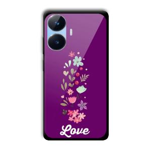 Purple Love Customized Printed Glass Back Cover for Realme Narzo N55