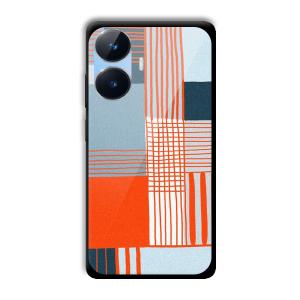 Orange Stripes Customized Printed Glass Back Cover for Realme Narzo N55