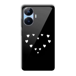 Little White Hearts Customized Printed Glass Back Cover for Realme Narzo N55