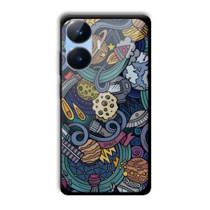 Space Graffiti Customized Printed Glass Back Cover for Realme Narzo N55
