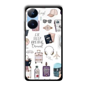 Eat Sleep Breathe Travel Customized Printed Glass Back Cover for Realme Narzo N55