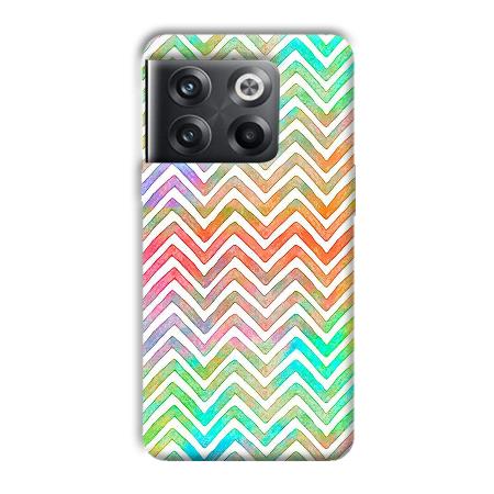White Zig Zag Pattern Customized Printed Back Case for OnePlus 10T 5G