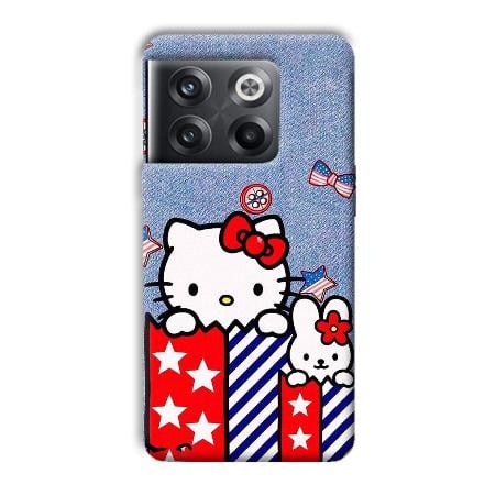 Cute Kitty Customized Printed Back Case for OnePlus 10T 5G