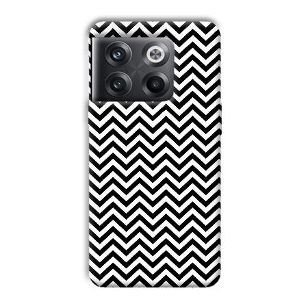 Black White Zig Zag Customized Printed Back Case for OnePlus 10T 5G