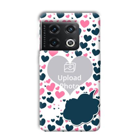 Blue & Pink Hearts Customized Printed Back Case for OnePlus 10 Pro 5G