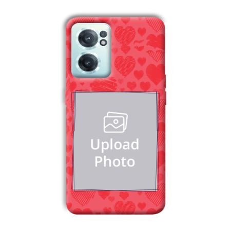 Red Hearts Customized Printed Back Case for OnePlus Nord CE 2