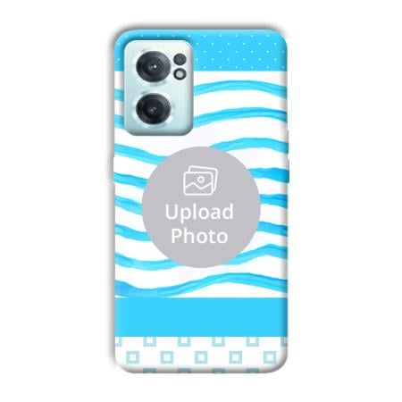 Blue Wavy Design Customized Printed Back Case for OnePlus Nord CE 2
