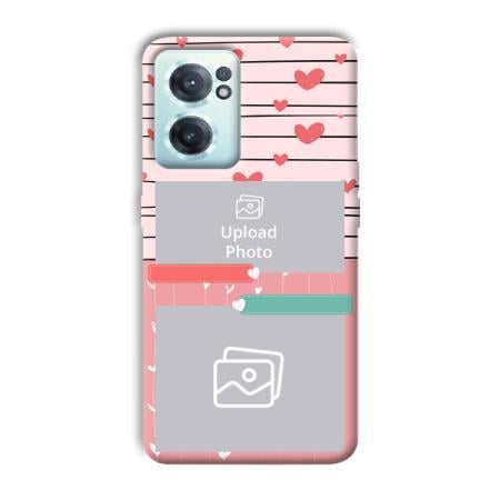Pink Hearts Customized Printed Back Case for OnePlus Nord CE 2