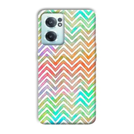 White Zig Zag Pattern Customized Printed Back Case for OnePlus Nord CE 2