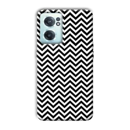 Black White Zig Zag Customized Printed Back Case for OnePlus Nord CE 2