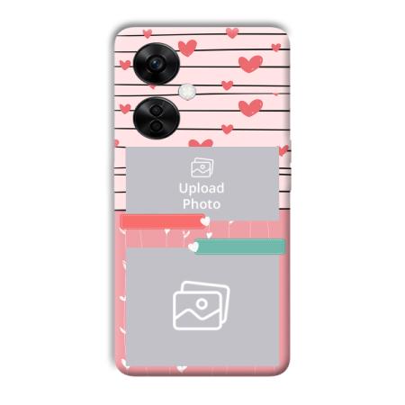 Pink Hearts Customized Printed Back Case for OnePlus Nord CE 3 Lite 5G