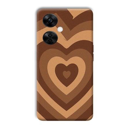 Brown Hearts Customized Printed Back Case for OnePlus Nord CE 3 Lite 5G