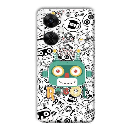 Animated Robot Customized Printed Back Case for OnePlus Nord CE 3 Lite 5G