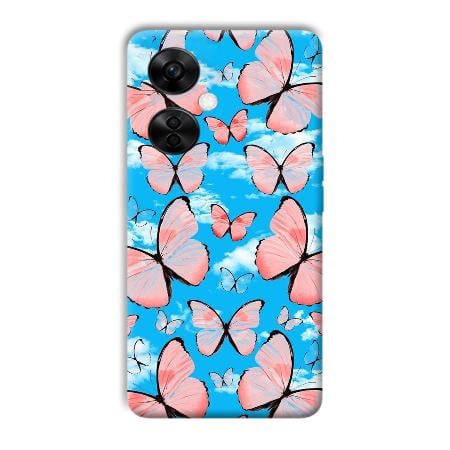 Pink Butterflies Customized Printed Back Case for OnePlus Nord CE 3 Lite 5G