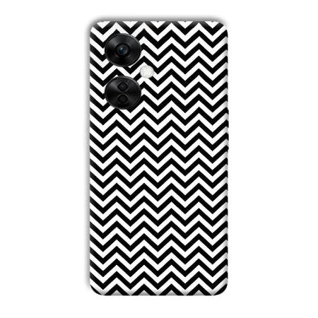 Black White Zig Zag Customized Printed Back Case for OnePlus Nord CE 3 Lite 5G