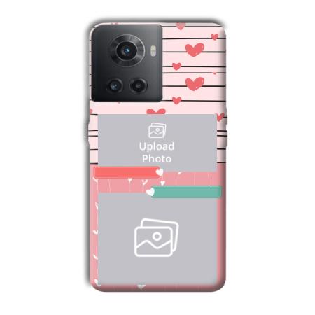 Pink Hearts Customized Printed Back Case for OnePlus 10R 5G