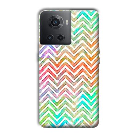 White Zig Zag Pattern Customized Printed Back Case for OnePlus 10R 5G