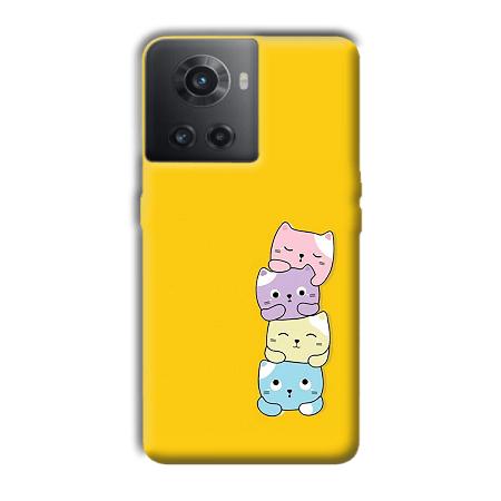 Colorful Kittens Customized Printed Back Case for OnePlus 10R 5G