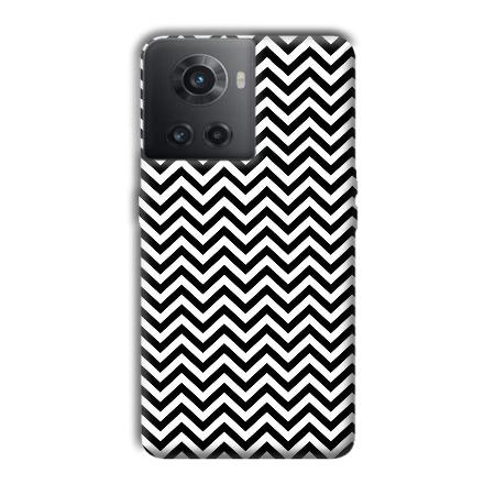 Black White Zig Zag Customized Printed Back Case for OnePlus 10R 5G