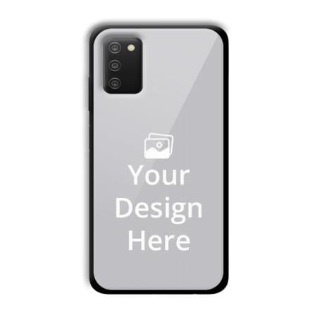 Glass Premium Customized Photo Printed Back Case for Samsung Galaxy A03s
