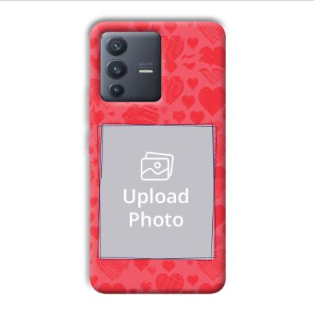 Red Hearts Customized Printed Back Case for Vivo V23
