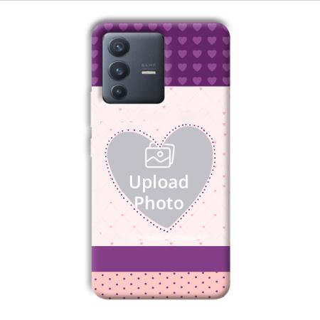 Purple Hearts Customized Printed Back Case for Vivo V23