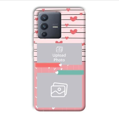 Pink Hearts Customized Printed Back Case for Vivo V23
