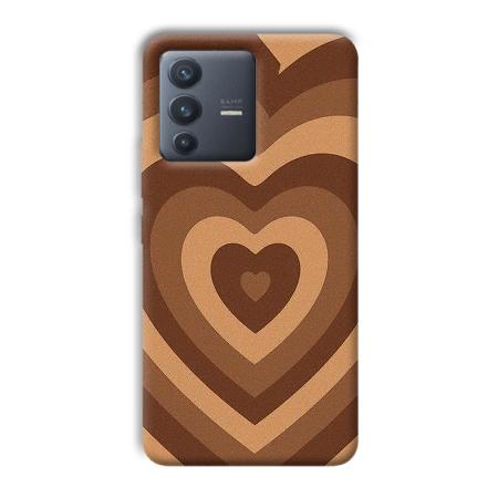 Brown Hearts Customized Printed Back Case for Vivo V23