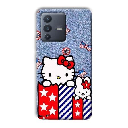 Cute Kitty Customized Printed Back Case for Vivo V23