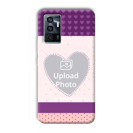 Purple Hearts Customized Printed Back Case for Vivo V23e