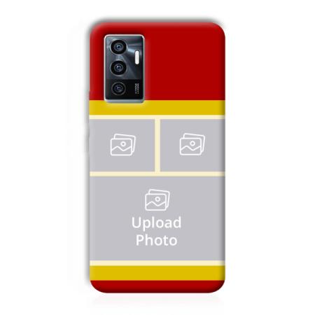 Red Yellow Collage Customized Printed Back Case for Vivo V23e