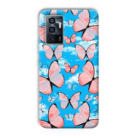 Pink Butterflies Customized Printed Back Case for Vivo V23e