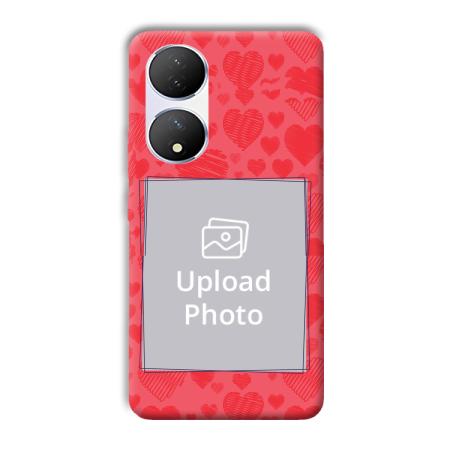 Red Hearts Customized Printed Back Case for Vivo Y100