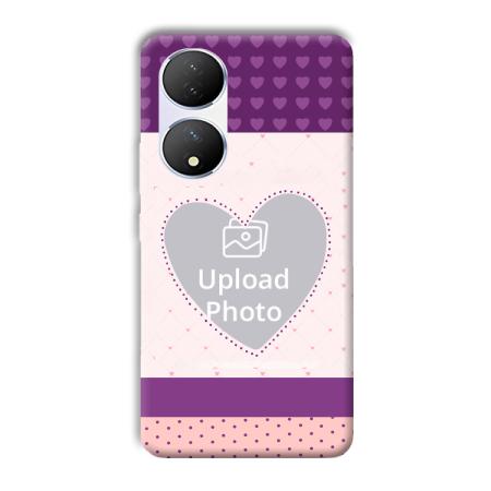 Purple Hearts Customized Printed Back Case for Vivo Y100