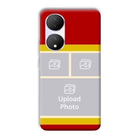 Red Yellow Collage Customized Printed Back Case for Vivo Y100