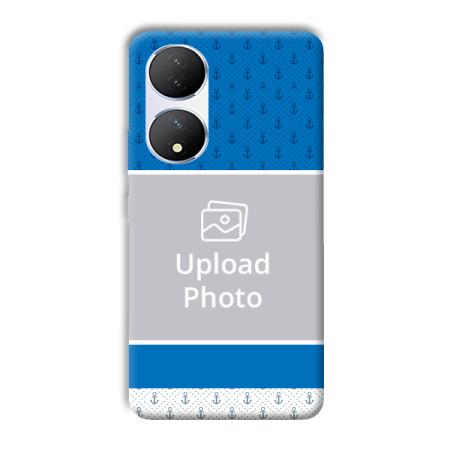 Blue White Design Customized Printed Back Case for Vivo Y100